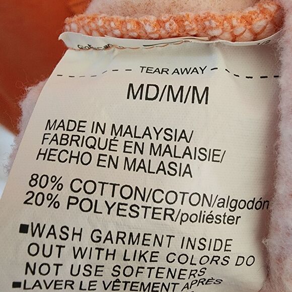 Under Armour Light Orange Cotton Poly Loose Hoodie Black Logo Women's Medium - Picture 5 of 6